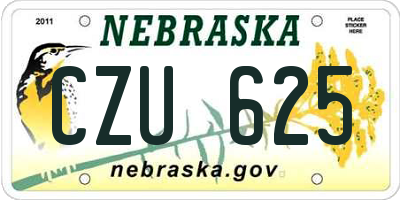 NE license plate CZU625