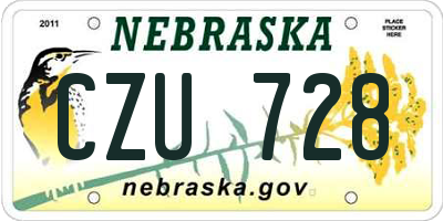NE license plate CZU728