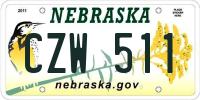 NE license plate CZW511
