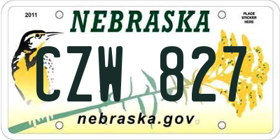 NE license plate CZW827