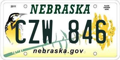 NE license plate CZW846