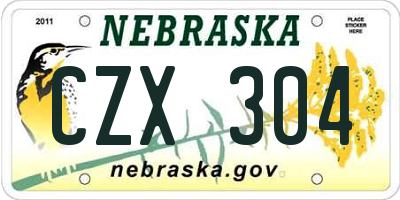 NE license plate CZX304