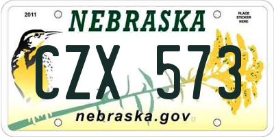 NE license plate CZX573