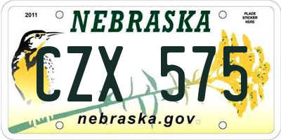 NE license plate CZX575