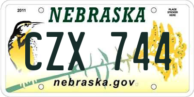 NE license plate CZX744