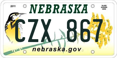 NE license plate CZX867