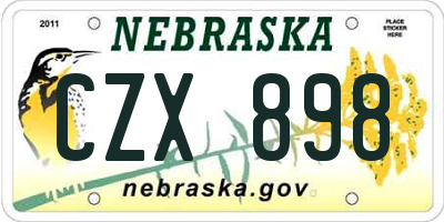 NE license plate CZX898