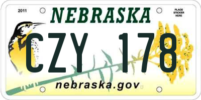 NE license plate CZY178