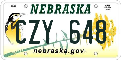 NE license plate CZY648