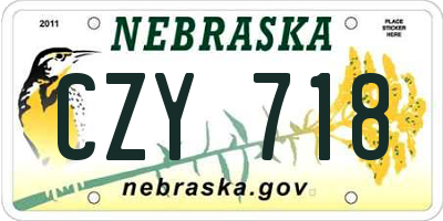 NE license plate CZY718