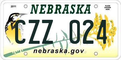 NE license plate CZZ024