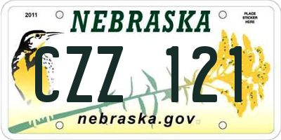 NE license plate CZZ121