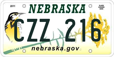 NE license plate CZZ216