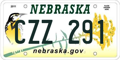 NE license plate CZZ291