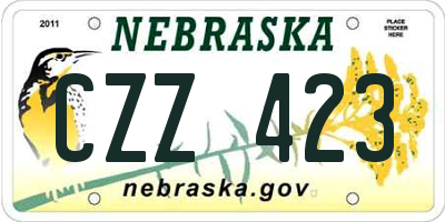 NE license plate CZZ423