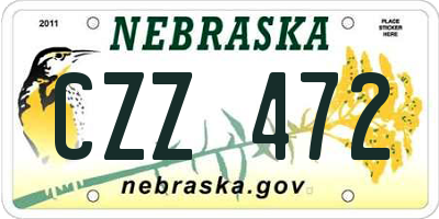 NE license plate CZZ472