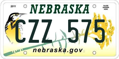 NE license plate CZZ575