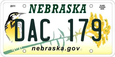 NE license plate DAC179