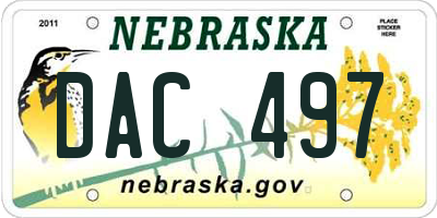 NE license plate DAC497