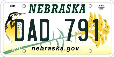 NE license plate DAD791