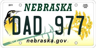 NE license plate DAD977