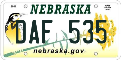 NE license plate DAF535