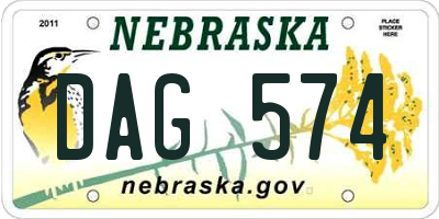 NE license plate DAG574