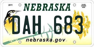 NE license plate DAH683