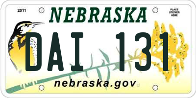 NE license plate DAI131