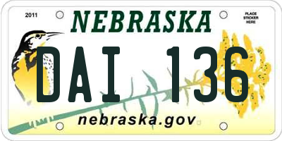 NE license plate DAI136