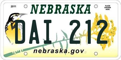 NE license plate DAI212