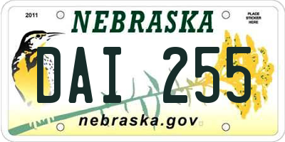 NE license plate DAI255