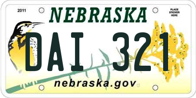 NE license plate DAI321