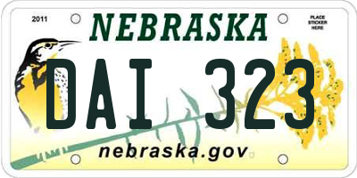 NE license plate DAI323