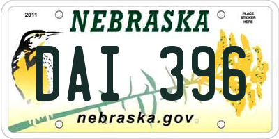 NE license plate DAI396
