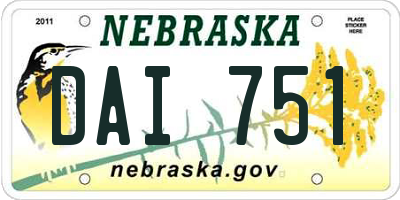 NE license plate DAI751