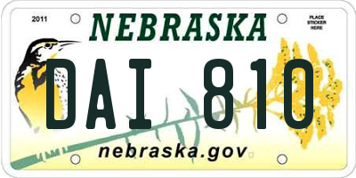 NE license plate DAI810