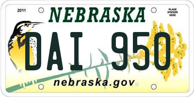 NE license plate DAI950