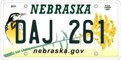 NE license plate DAJ261