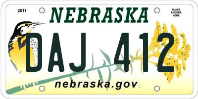 NE license plate DAJ412