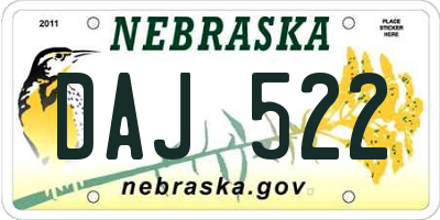 NE license plate DAJ522