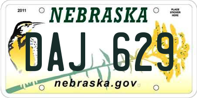 NE license plate DAJ629