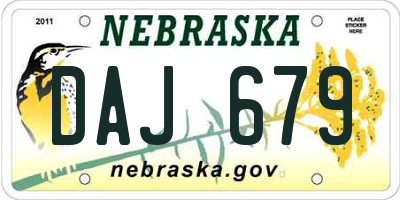 NE license plate DAJ679