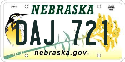 NE license plate DAJ721