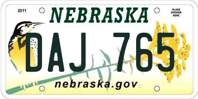 NE license plate DAJ765