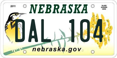 NE license plate DAL104