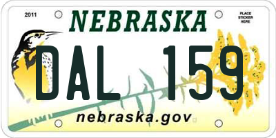 NE license plate DAL159