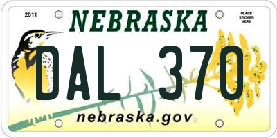 NE license plate DAL370