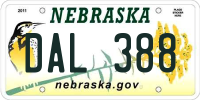 NE license plate DAL388