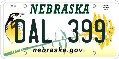 NE license plate DAL399